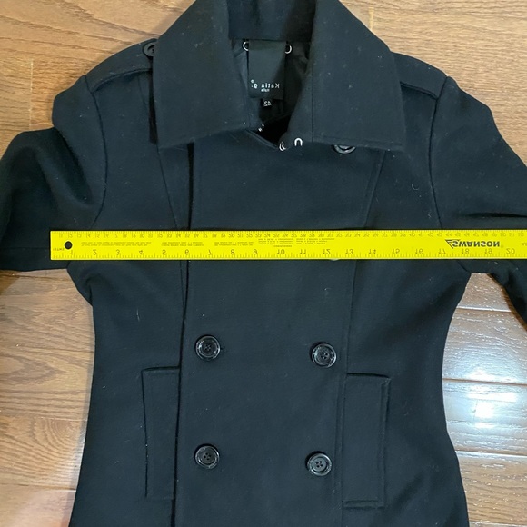 Wool trench jacket black Katia G - Picture 3 of 6